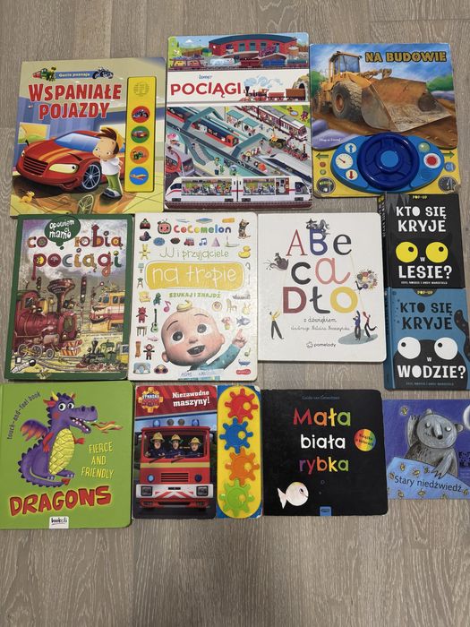 Zestaw ksiażek dla dziecka Pomelody, Cocomelon, Pociagi i inne