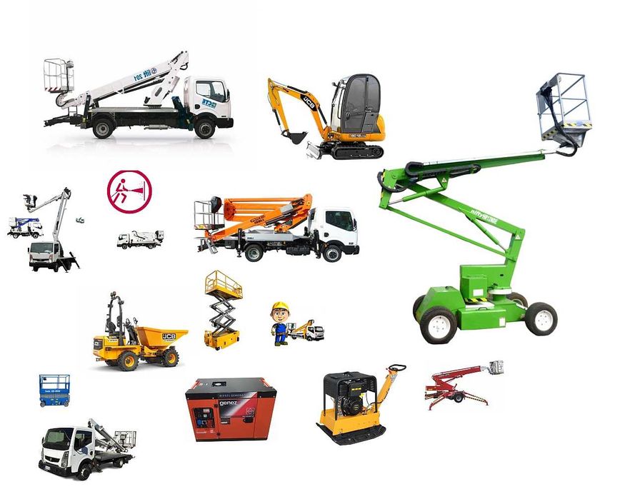 Minikoparka, 1,8t, 2,8t, Młot wyburzeniowy, Wozidło, 1t, Zwyżka.