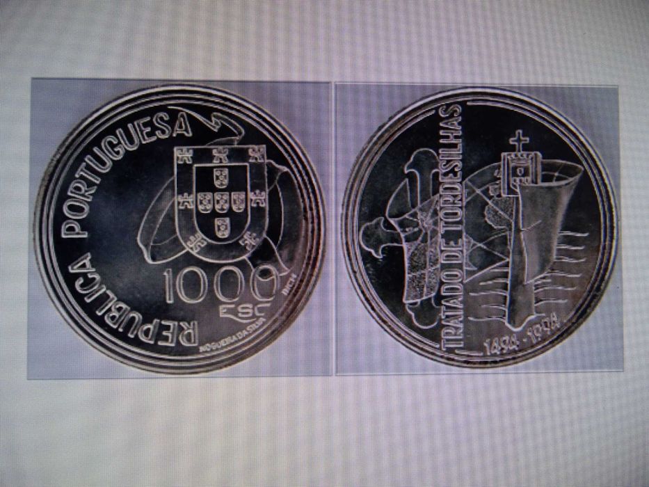 Moedas Comemorativas Descobrimentos Brasil Unicef Tordesilhas D.JoãoII