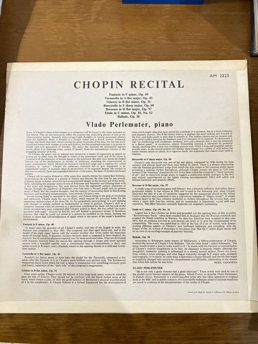 Vinil Chopin Recital - Vlado Perlemuter