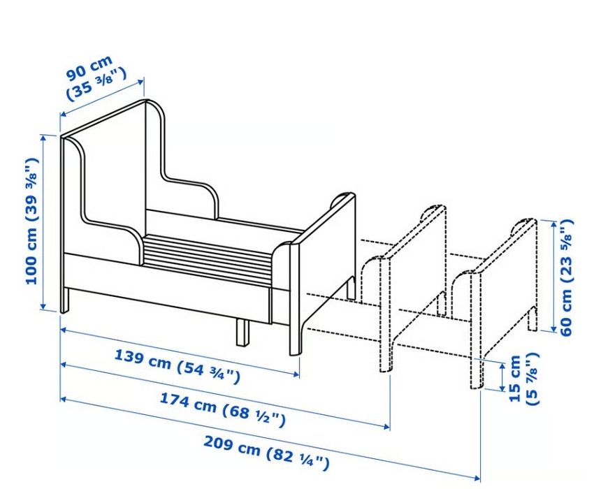 Cama Criança Ikea Extensivel com colchão
