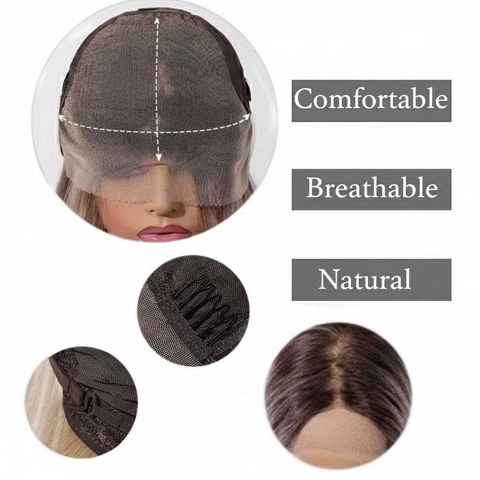 Peruka z koronką w odcieniu platynowego blond ombre