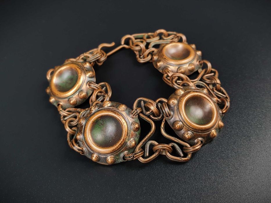 Stara Miedziana Bransoleta Vintage PRL Metaloplastyka