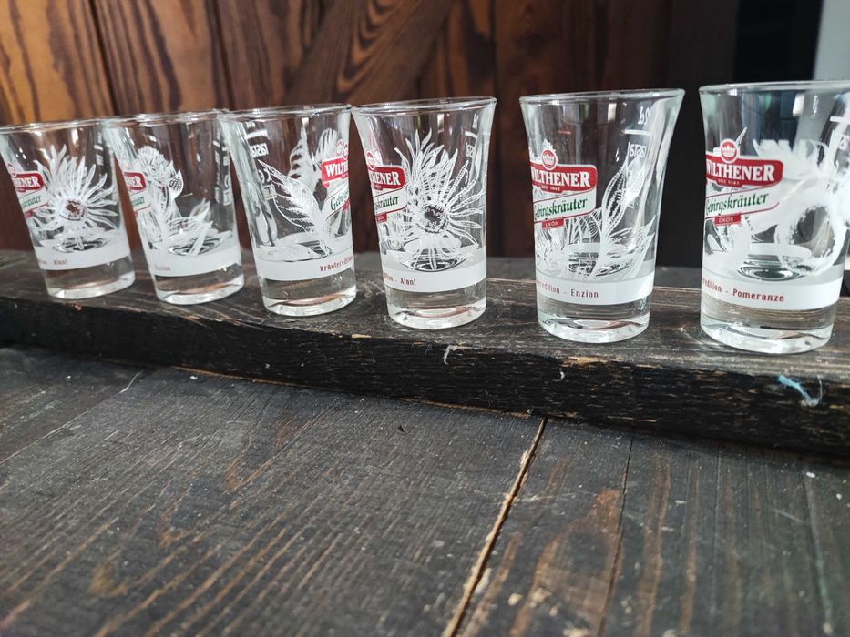 Kieliszki do wódki shotów Wilthener kwiaty VIntage