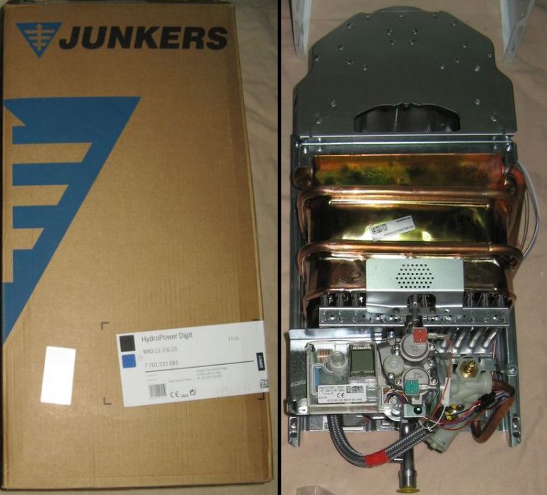 Junkers gazowy podgrzewacz wody na gaz z butli propan LPG tania woda