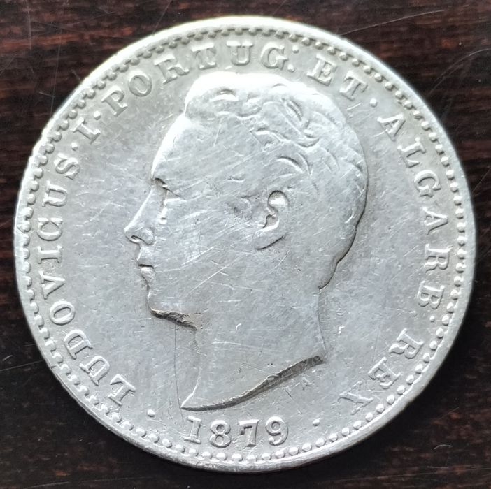 Moeda Prata 100 Reis 1879 D. Luís Muito Bom Estado