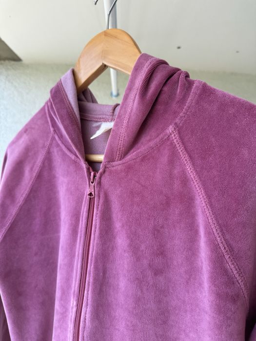 Bluza welurowa zapinana na suwak z kapturem, S/M