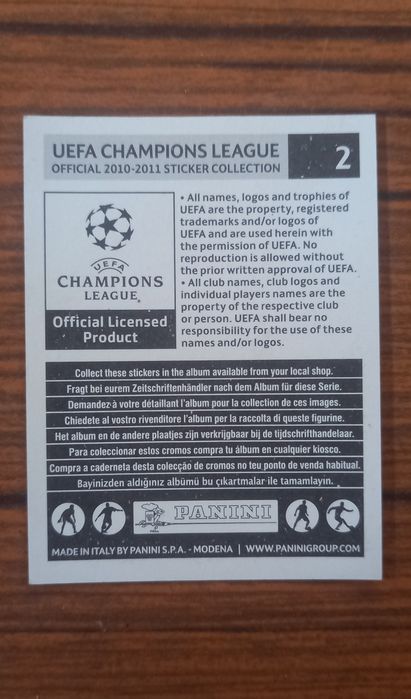 Cromo uefa champions league 2010-11