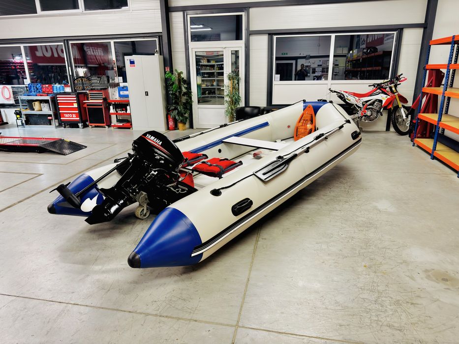 Łódź pneumatyczna Ponton 420 cm Aqua-Storm STK-420 + silnik Storm 15 KM 2T + silnik Yamaha M12 – kompletny zestaw