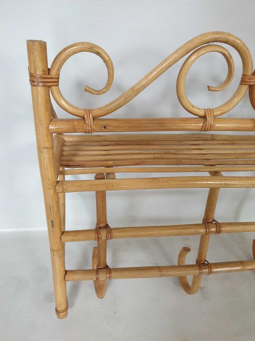 wieszak 60 70 retro vintage naścienny PRL bambusowy