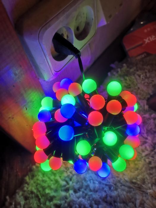 Новорічна ялинкова гірлянда кулі на ялинку кульки led. 100 куль, 8,10м