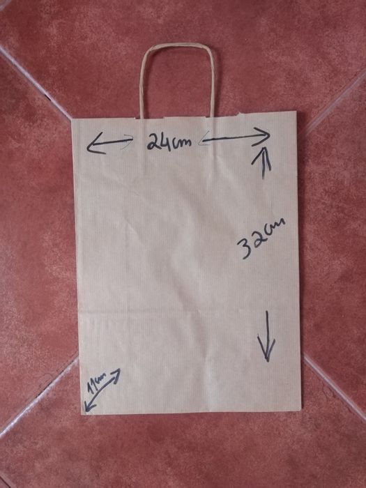 Sacos de papel asa retorcida 100Gran e 100Peq