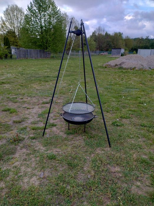 Grill trójnóg ruszt nierdzewny