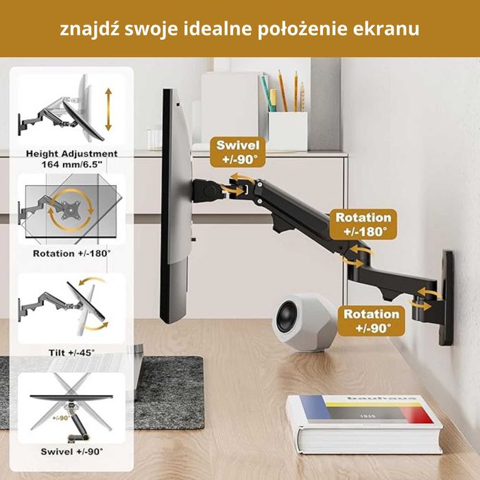 Uchwyt ścienny na monitor RICOO S4411 / NOWY