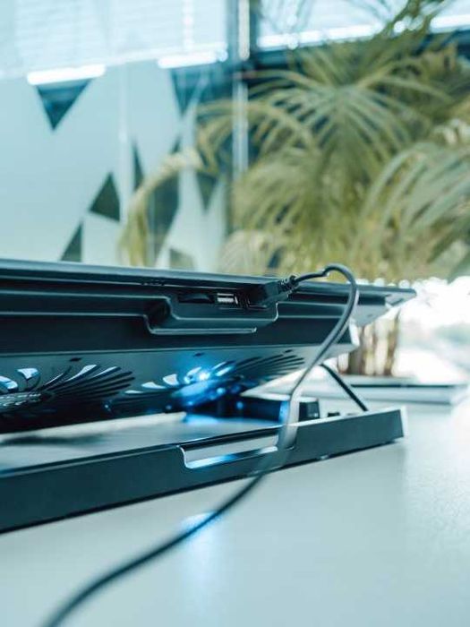 PODSTAWKA Chłodząca Pod Laptop 12-17 Cali 2 Wentylatory LED Regulacja Nachylenia USB Cicha Podkładka