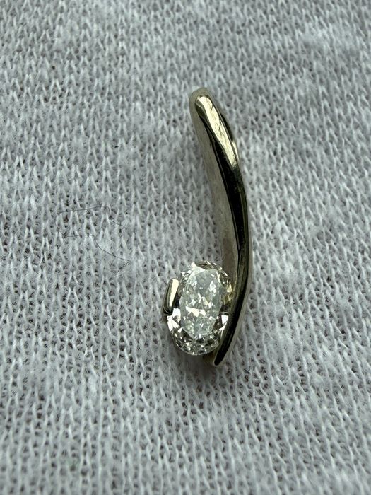 Підвіска біле золото 585 та діамантом 0,18 ct. Кулон золото бриллиант