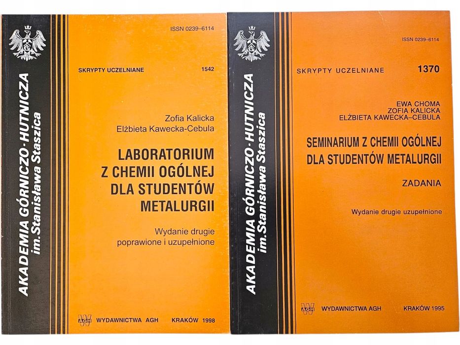 2x Seminarium Laboratorium Chemii Ogólnej Dla Studentów Metalurgii