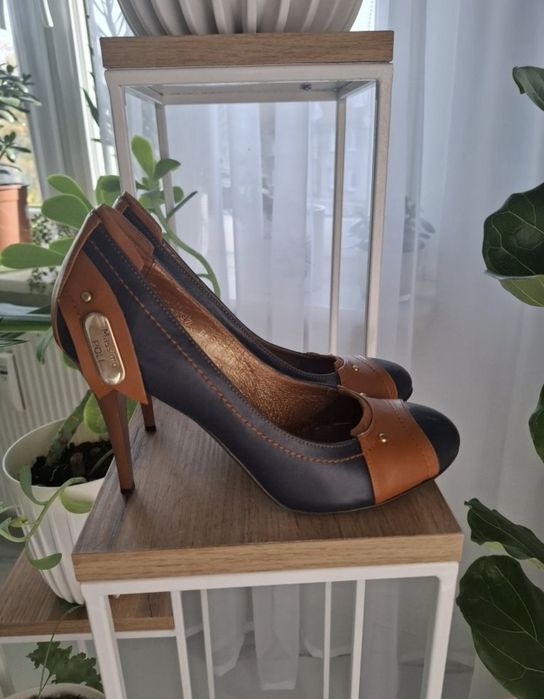 Okaxja ! czułenka 38 skórzane Milano szpilki 10 cm Hit na codzień