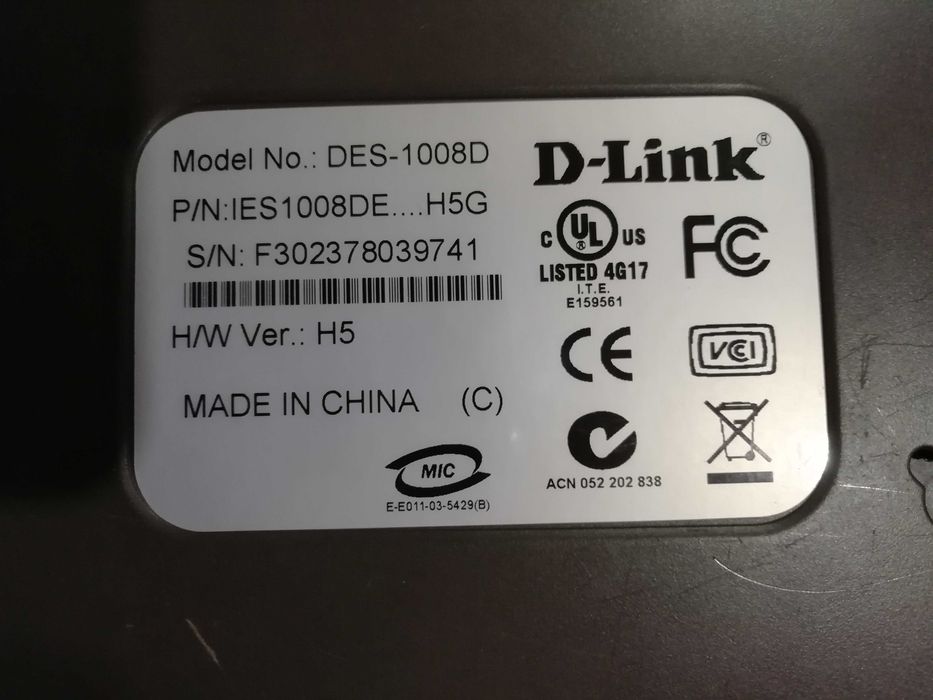 Коммутатор/Cвитч (Switch) D-Link DES-1008D