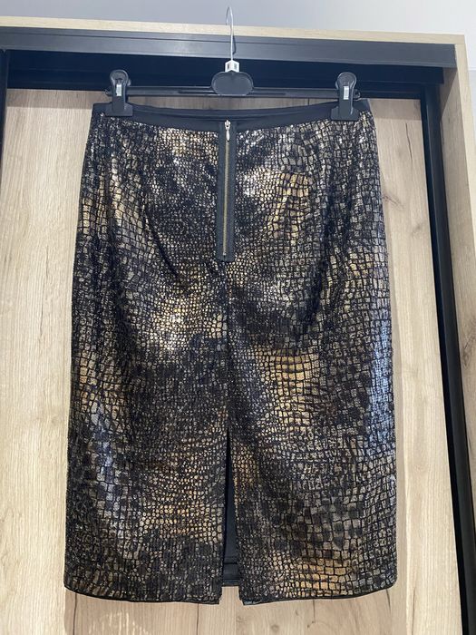 Спідниця міді Next з пайетками, принт рептилія, розмір M