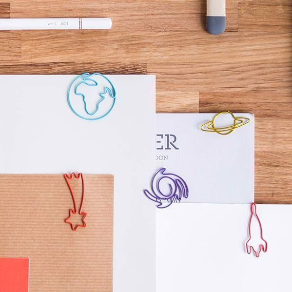 Spinacze do Papieru Ozdobne Metalowe 5szt Kosmos