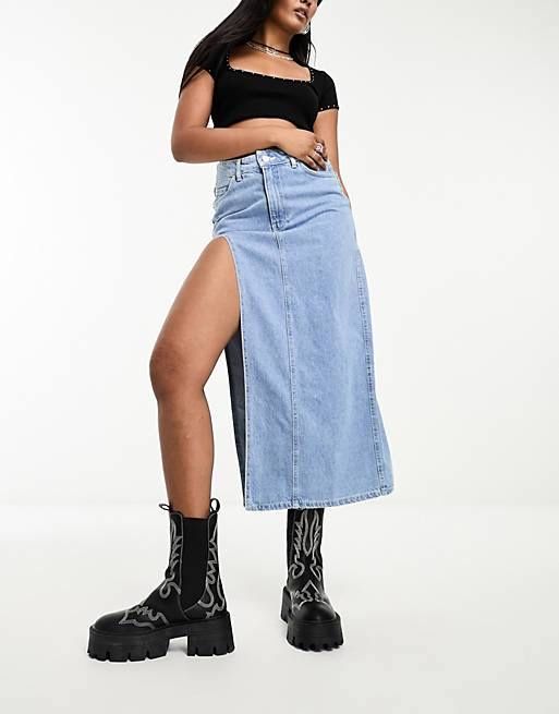 Юбка з розрізом Bershka