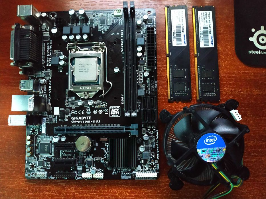 Комплект сокет 1151 Gigabyte h110m-ds2+i5 6600+Cooler