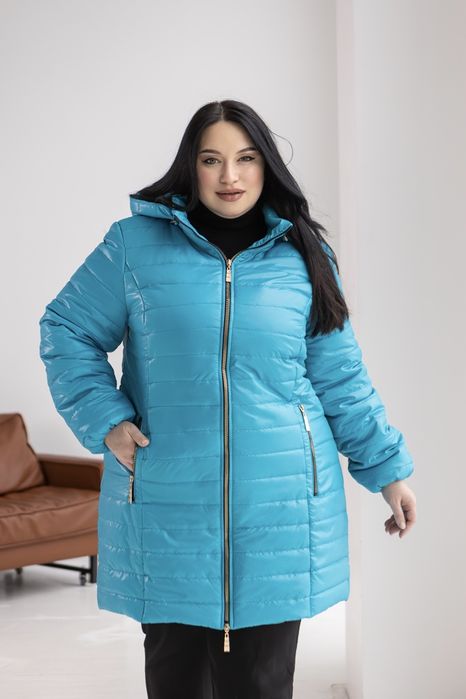 Женская удлинённая демисезонная куртка больших размеров.  54-82р