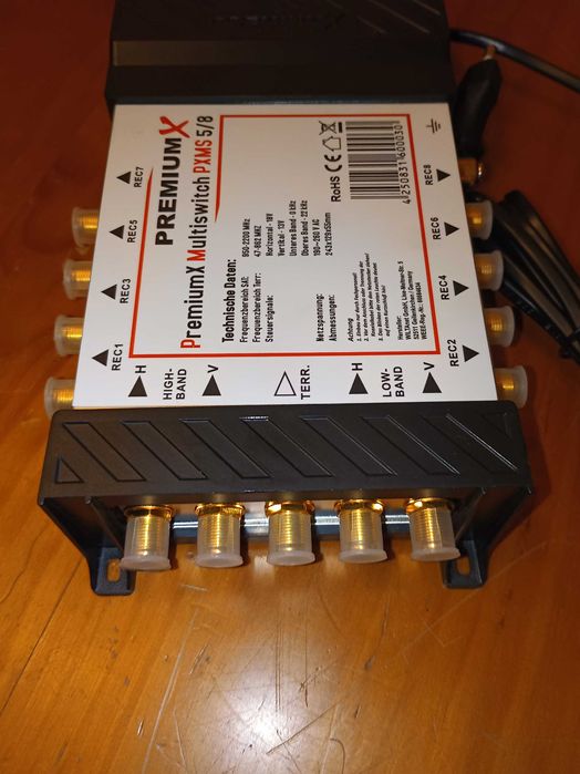 Multiswitch 2 parabólicas, antena terrestre,  ate 8 Receivers/TVs