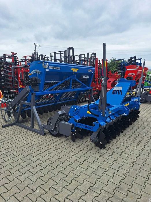 Siewnik Zbożowy Nadbudowany Zestaw EURO-MASZ SNT 3m 2,5m 2-Talerzowy