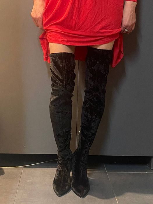 Сапоги JIMMY CHOO бархатные