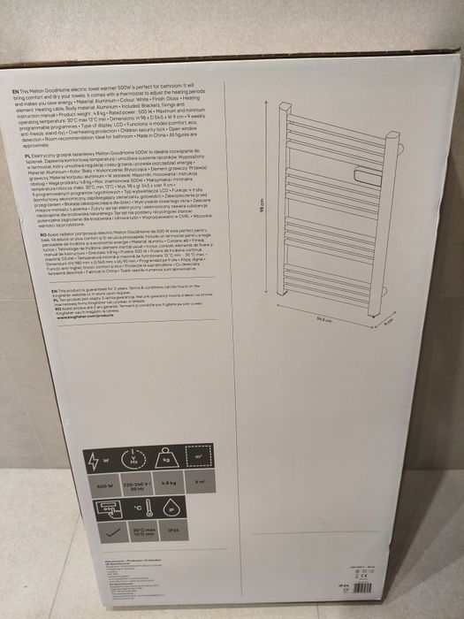 Melton 500 W grzejnik łazienkowy,  nowy, biała perła ;-)