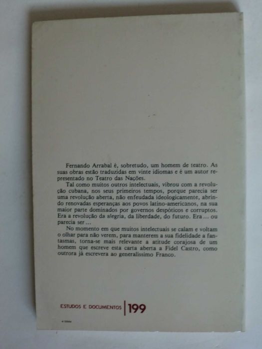 Carta a Fidel de Castro de Fernando Arrabal