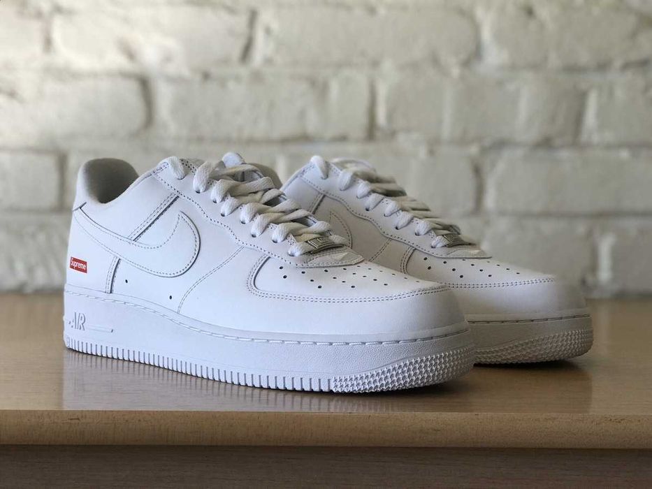 (БЕЗ ПЕРЕДОПЛАТИ) Nike Air Force 1 Low Supreme White найк аір супрім