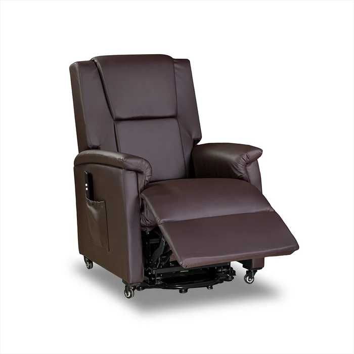 Poltrona Reclinável Elevatória Elétrica Pele Sintética Relax 2M