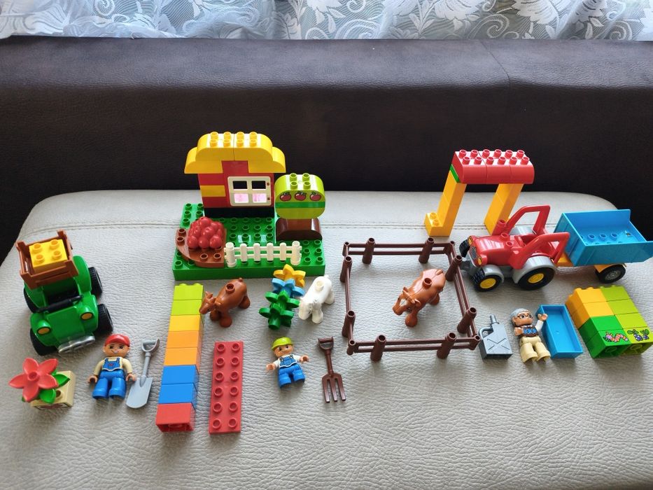 LEGO Duplo farma traktor z przyczepą quad farmera ogród