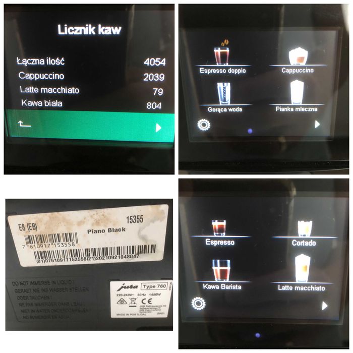 Automatyczny ekspres Jura E8 (EB) Piano Black / 2021rok / model: 15355