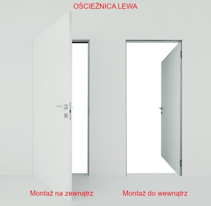 Drzwi Ukryte UNI ościeżnica aluminiowa 90 LEWE do malowania
