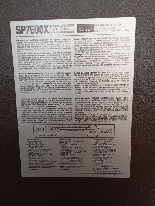 Kolumny Sansui SP 7500 X