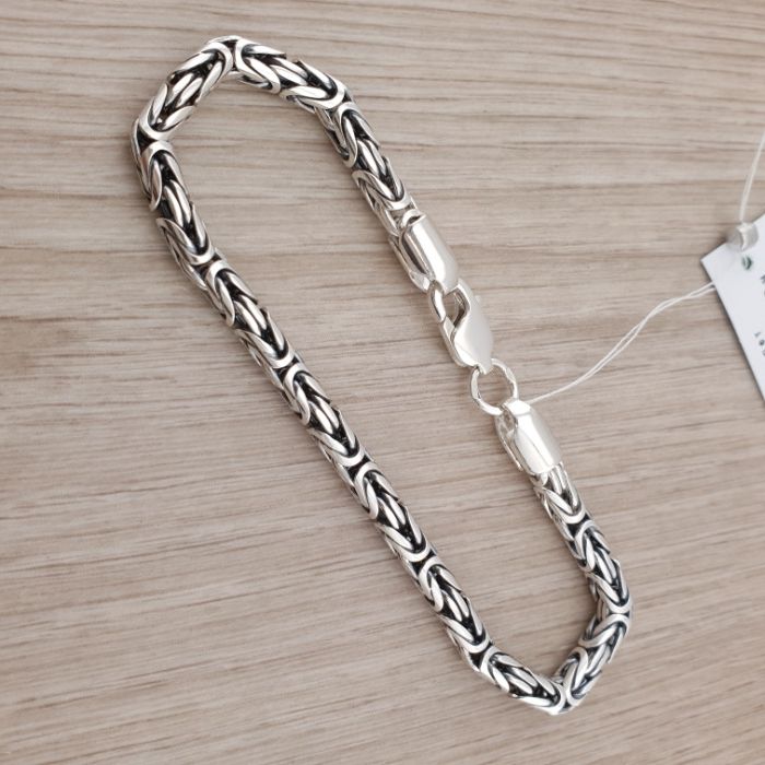 Чоловічий срібний браслет лисячий хвіст срібло візантия фокс 925 проба