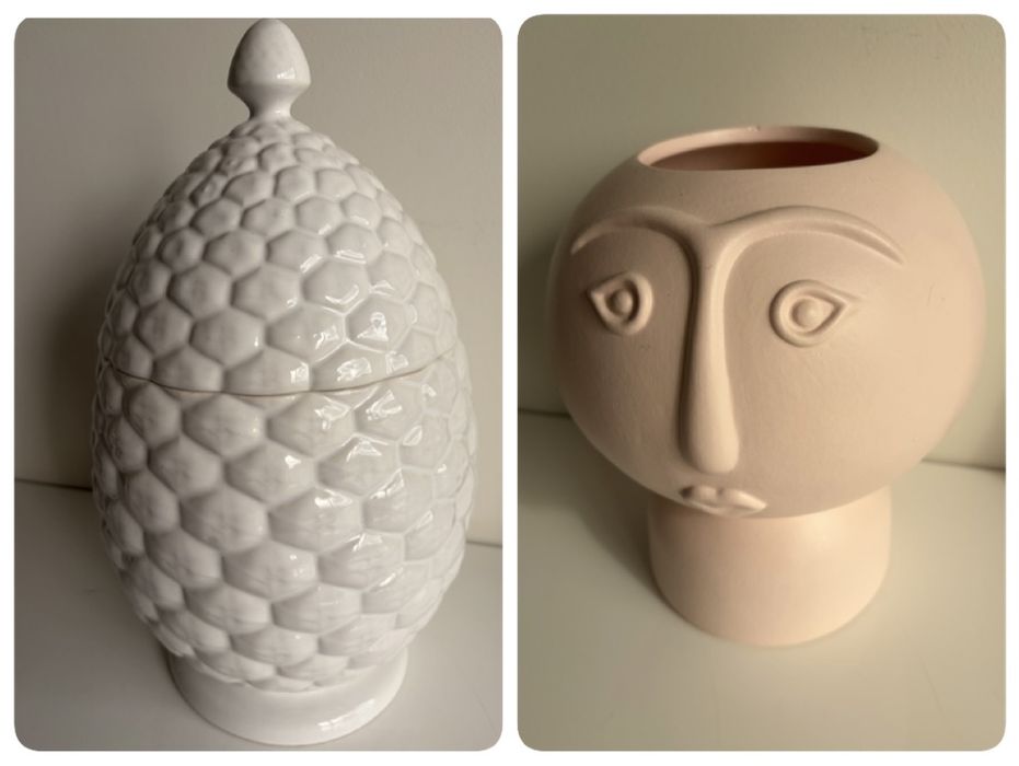 Jarro  branca (bordalo pinheiro) e rosa cara