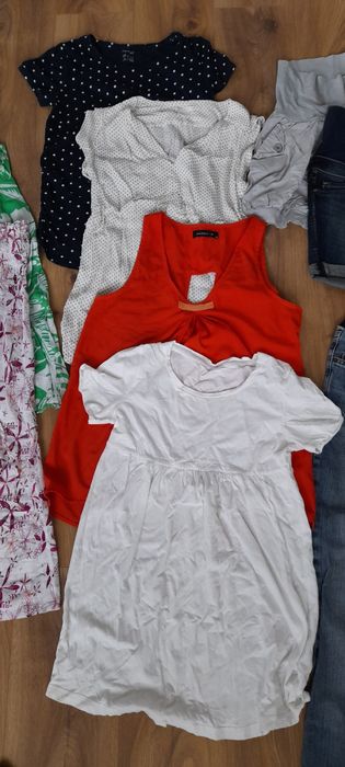 Zestaw letnich ubrań ciążowych r.S 9 szt.