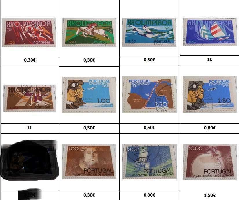 Vários Selos de Portugal 1966 a 1975