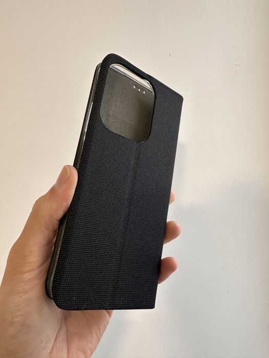 Etui kabura sensitive book czarna + SZKŁO do XIAOMI REDMI 15C 4G / 5G