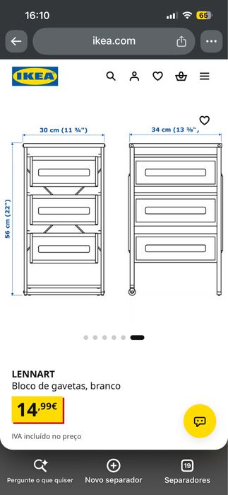 Bloco de gavetas IKEA