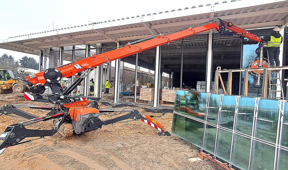 Mini żuraw wynajem JEKKO SPX532 manipulator do szkła szyb okien pająk