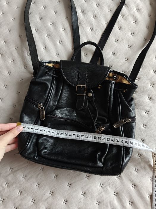 Lui Valentino plecak czarny skórzany skóra naturalna elegancki mały