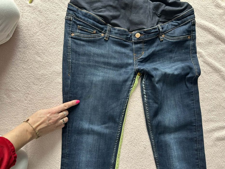 #H&M spodnie jeansowe granatowe 42 skinny