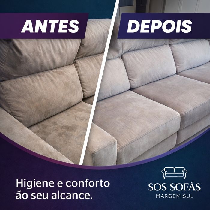 Sofá sujo? Limpeza profissional desde 49€ (Margem Sul)