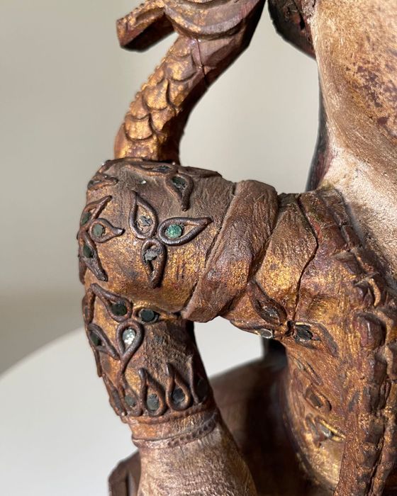 Wojownik 58cm Bali Java Rzeźba Dvarapāla Stare Vintage